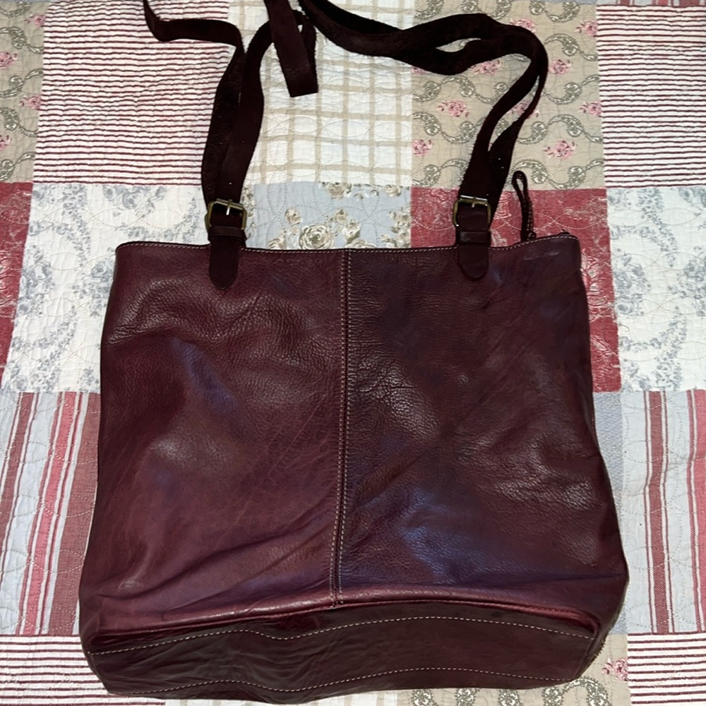 Gorgeous Borse in Pelle Italy leather hobo bag burgundy large